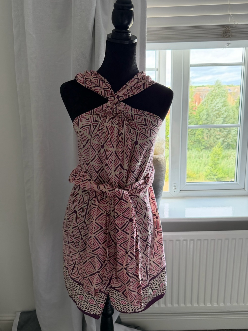 Zara Printed Halter Mini Dress / Beach Cover-Up – Size M